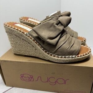 New Sugar Women's Hundreds Wedge Sandal Taupe Brown Size 9.5 WSF613